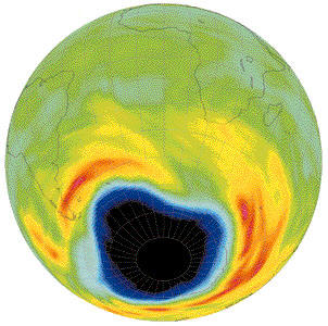 In december 1984 brachten Britse onderzoekers die de ozonlaag vanaf de zuidpool onderzochten in Nature het bericht dat zij in het lokale voorjaar een 'gat' in de laag signaleerden. Bij nader inzien bleken satellieten het al eerder te hebben waargenomen. Het dramatische nieuws over het gat in de ozonlaag wekte grote verontrusting. Binnen drie jaar werd de uitstoot van cfk's aan banden gelegd.