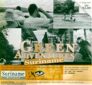 De brochure van Green Adventures Suriname
